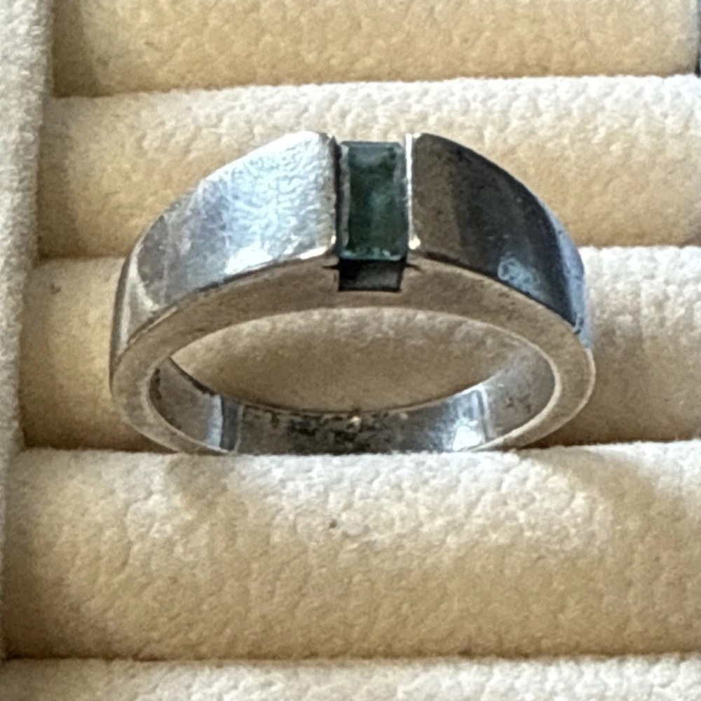 Retired James Avery Meridian Ring Blue Topaz Birthstone‎ Sterling Silver Size 8
